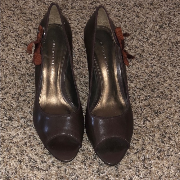 Women’s Antonio Melani Brown peep toe heels - Picture 7 of 8
